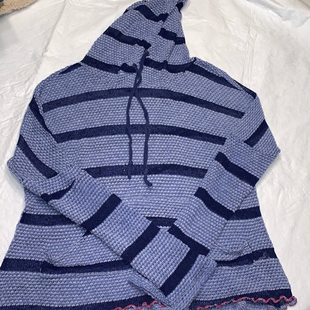 Vintage Havana blue striped hoodie sweater